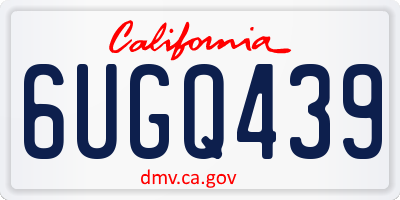 CA license plate 6UGQ439