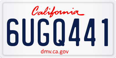CA license plate 6UGQ441
