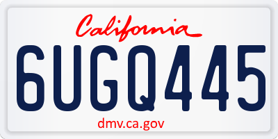 CA license plate 6UGQ445