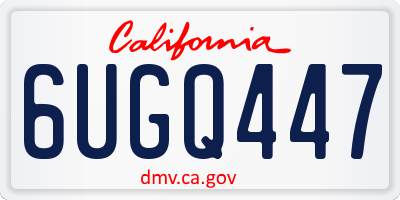 CA license plate 6UGQ447
