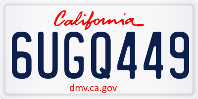 CA license plate 6UGQ449