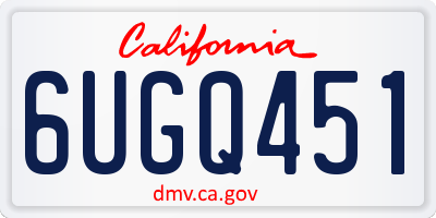 CA license plate 6UGQ451