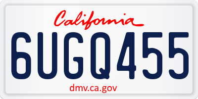 CA license plate 6UGQ455