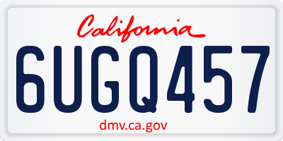 CA license plate 6UGQ457