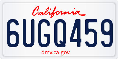 CA license plate 6UGQ459