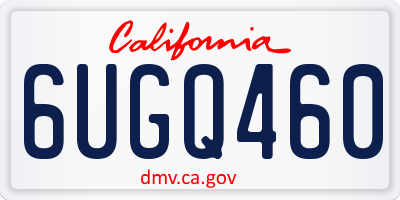 CA license plate 6UGQ460