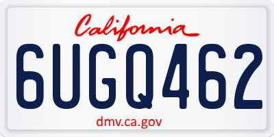 CA license plate 6UGQ462