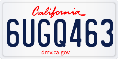 CA license plate 6UGQ463