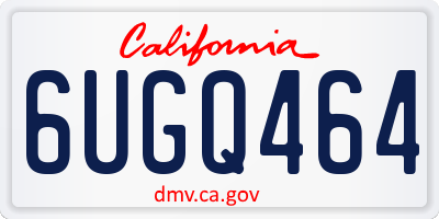 CA license plate 6UGQ464
