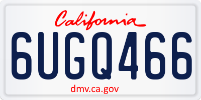 CA license plate 6UGQ466