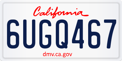 CA license plate 6UGQ467