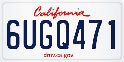 CA license plate 6UGQ471
