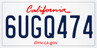 CA license plate 6UGQ474