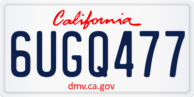 CA license plate 6UGQ477