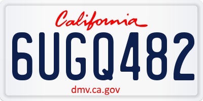 CA license plate 6UGQ482