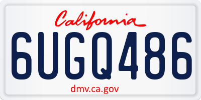 CA license plate 6UGQ486