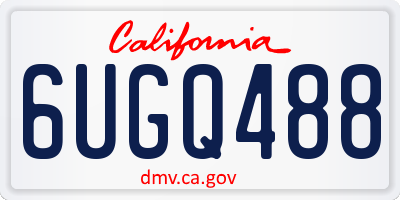 CA license plate 6UGQ488