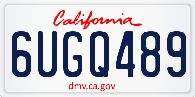 CA license plate 6UGQ489