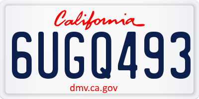 CA license plate 6UGQ493