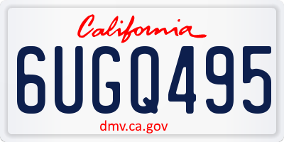 CA license plate 6UGQ495