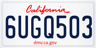 CA license plate 6UGQ503