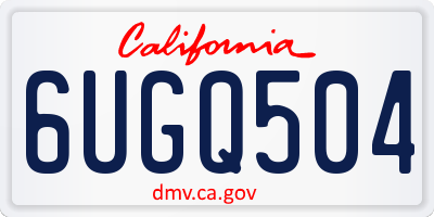 CA license plate 6UGQ504