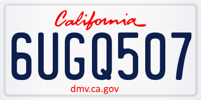 CA license plate 6UGQ507