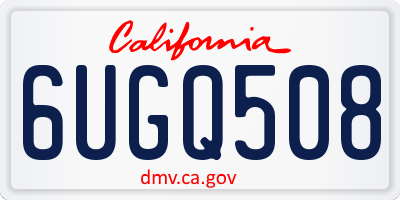 CA license plate 6UGQ508