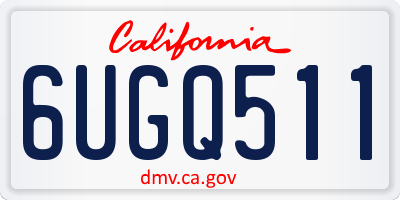 CA license plate 6UGQ511