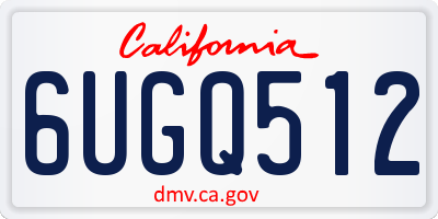CA license plate 6UGQ512