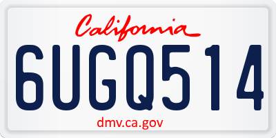 CA license plate 6UGQ514