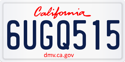 CA license plate 6UGQ515