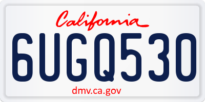 CA license plate 6UGQ530