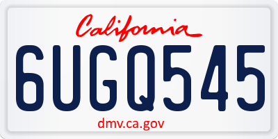 CA license plate 6UGQ545