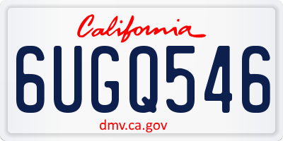 CA license plate 6UGQ546