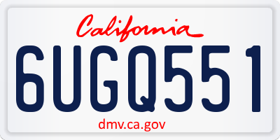 CA license plate 6UGQ551