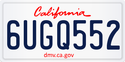 CA license plate 6UGQ552