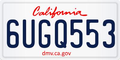 CA license plate 6UGQ553