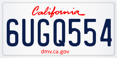 CA license plate 6UGQ554
