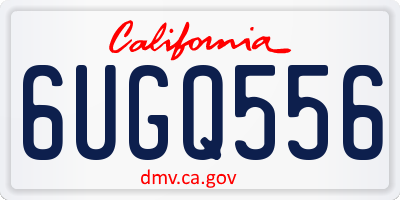 CA license plate 6UGQ556