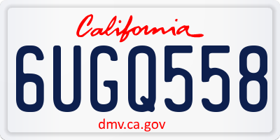 CA license plate 6UGQ558