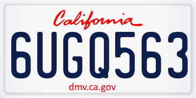 CA license plate 6UGQ563