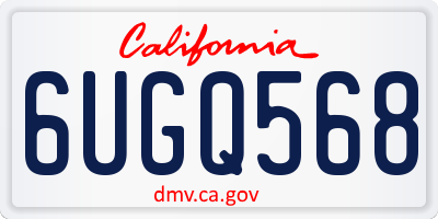CA license plate 6UGQ568