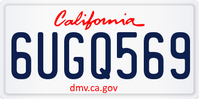 CA license plate 6UGQ569