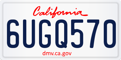 CA license plate 6UGQ570