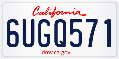 CA license plate 6UGQ571