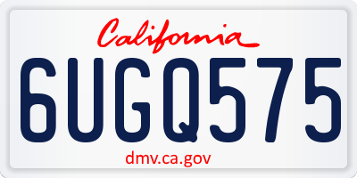 CA license plate 6UGQ575