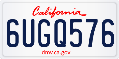 CA license plate 6UGQ576