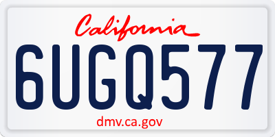 CA license plate 6UGQ577