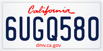 CA license plate 6UGQ580